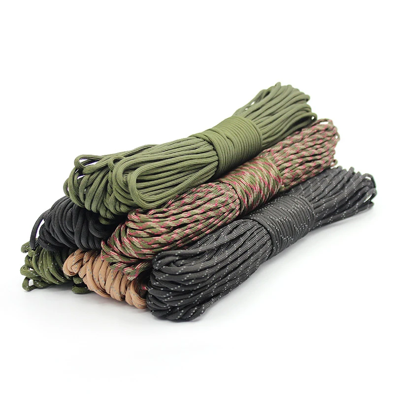 

7 Cores 550 Paracord Cord 5 15 30 M Dia.4mm For Outdoor Camping Survival Lanyard Parachute Rope Hiking Tent Accessories