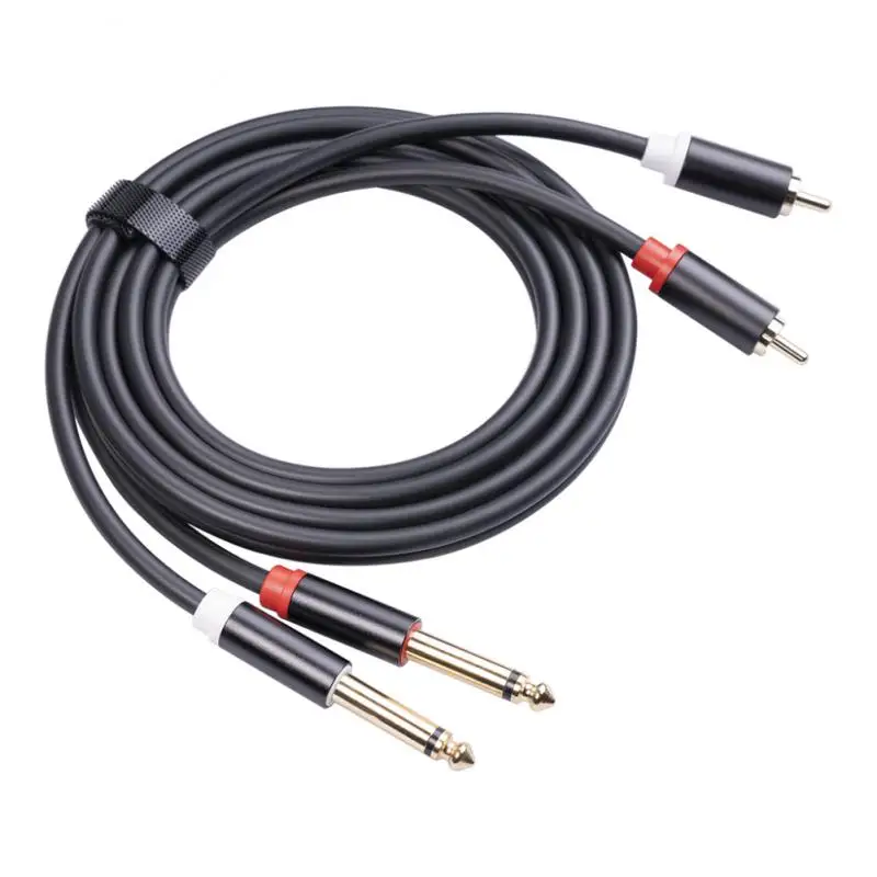 

6.35mm to 2 RCA jack cable male to male stereo cable gold-plated AUX audio cable for music amplifier line C218 accessories