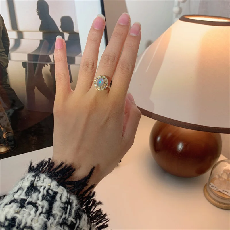 Luxury 100% Natural Opal Ring for Women 925 Sterling Silver Natural Colored Stone Adjustable Ring Fine Jewelry dropshipping
Luxury 100% Natural Opal Ring for Women 925 Sterling Silver Natural Colored Stone Adjustable Ring Fine Jewelry dropshipping