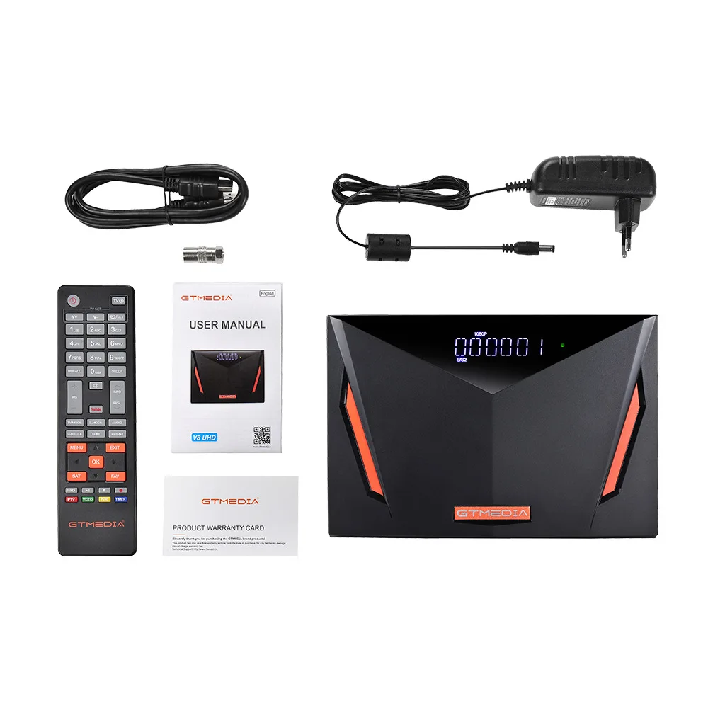 

GTMEDIA V8 UHD Satellite Receiver DVB-S/S2/S2X+T/T2/Cable/ATSC-C/ISDBT H.265 Built-in 2.4G Wifi Support PowerVu DRE Biss Key