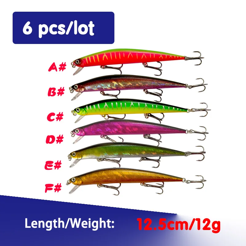 6pcs/lot Electric Wobbler Minnow Bait Jig Fish 12.5CM 12G Floating Trout Lure Artificial Bait For Bass Official Esfishing Store
6pcs/lot Electric Wobbler Minnow Bait Jig Fish 12.5CM 12G Floating Trout Lure Artificial Bait For Bass Official Esfishing Store