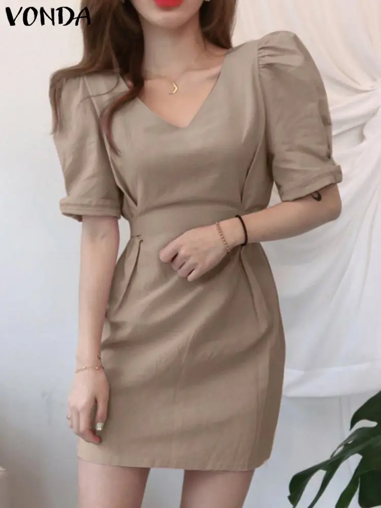 VONDA Women Summer Short Sleeve Dress 2022 Holiday Elegant Mini Dresses V Neck Pleated Party Dress Vestidos Oversized Robe Femme
VONDA Women Summer Short Sleeve Dress 2022 Holiday Elegant Mini Dresses V Neck Pleated Party Dress Vestidos Oversized Robe Femme