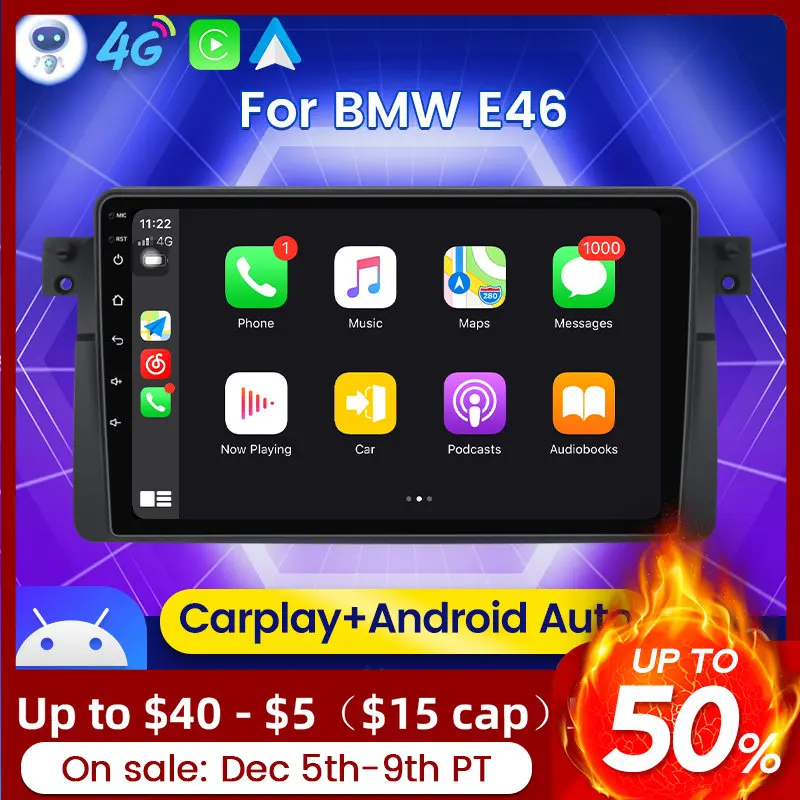 9-дюймовый Android 11 IPS автомобильный радиоприемник RDS DSP DVD-плеер для BMW E46 318 325 320