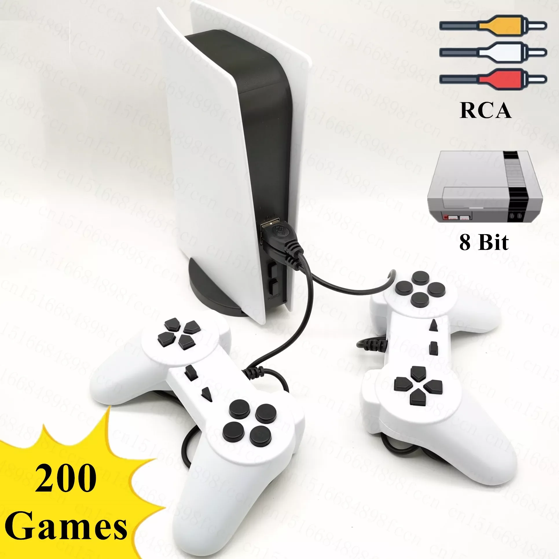 

GS5 Retro TV Video Game Console Player For Nes 8 Bit Games with 200 Different Built-in Games Double Gamepads RCA Out Retro Toy