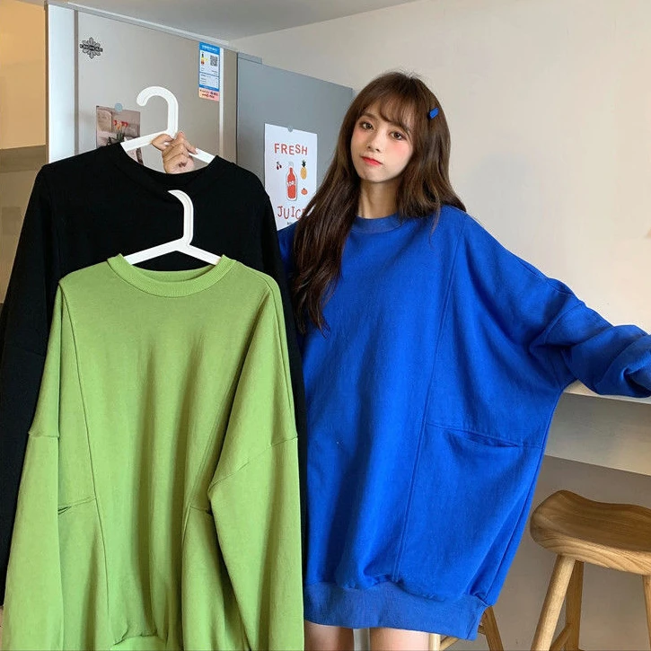 No Hat Hoodies Women O-neck Solid Simple Pocket Plus Velvet Comfortable Warm Oversize Leisure Spring Autumn All-match Chic Thick
No Hat Hoodies Women O-neck Solid Simple Pocket Plus Velvet Comfortable Warm Oversize Leisure Spring Autumn All-match Chic Thick
