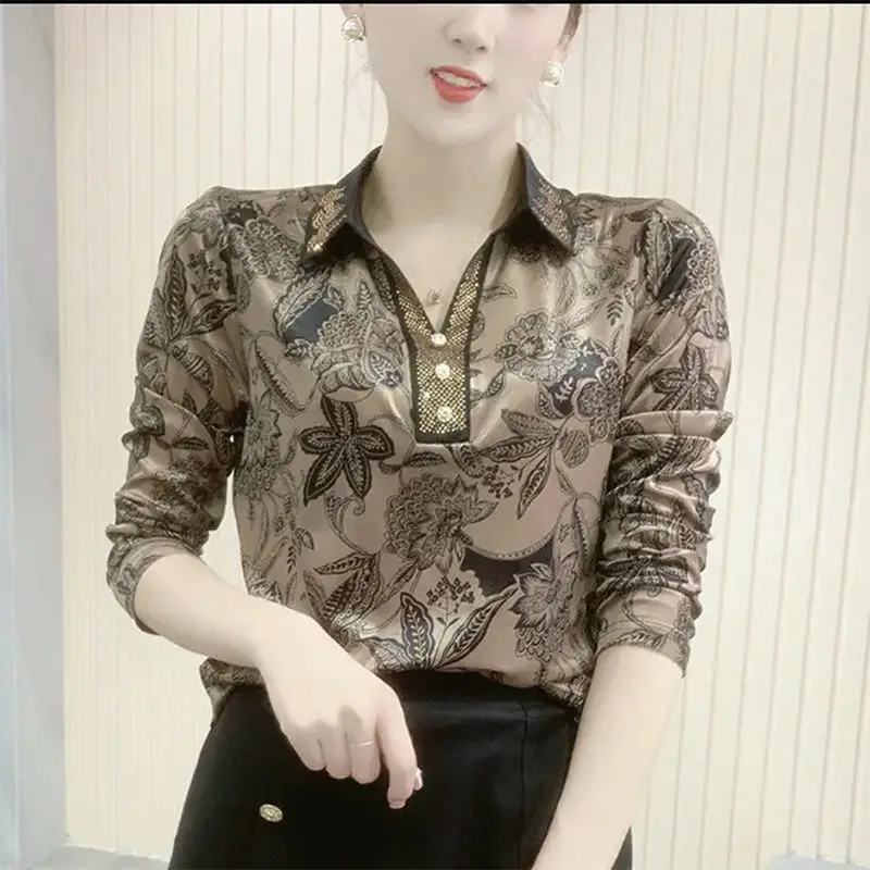 Women Clothing Vintage Printed Diamonds V-neck T-shirt Office Lady Fashion Elegant Casual Tops Autumn Long Sleeve Loose Blouse
Women Clothing Vintage Printed Diamonds V-neck T-shirt Office Lady Fashion Elegant Casual Tops Autumn Long Sleeve Loose Blouse