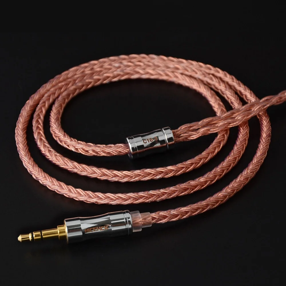 

New C16-3 Wire 16 Cores High Purity Copper Earbud Cable 3.5/2.5/4.4mm MMCX/0.78mm QDC/NX7 2Pin For C12 ZSX ZAX TFZ BL-03 CRA