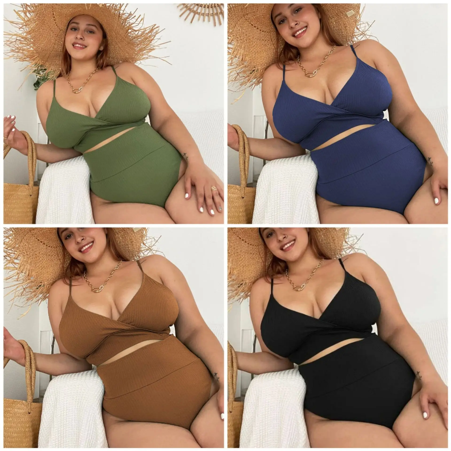 High Waist Women Swimwear 2023 New Push Up Bikini Set Plus Size Two Piece Summer Beach Swimming Suit Deep-V Solid Bathing Suit
High Waist Women Swimwear 2023 New Push Up Bikini Set Plus Size Two Piece Summer Beach Swimming Suit Deep-V Solid Bathing Suit
