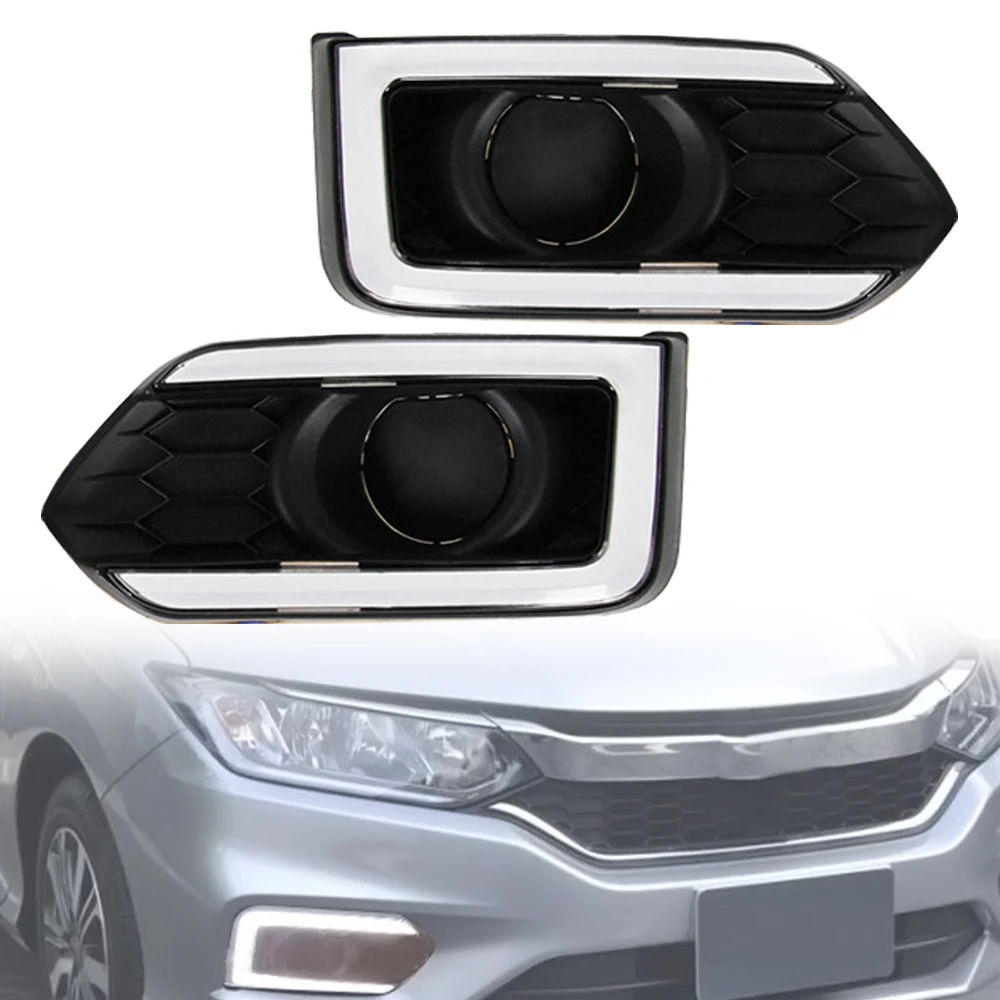 Светодиодная дневная подсветка, дневная подсветка, противотуманная фара для Honda City 2017-2018, автомобильная лампа указателя поворота, автомобильные аксессуары 
Светодиодная дневная подсветка, дневная подсветка, противотуманная фара для Honda City 2017-2018, автомобильная лампа указателя поворота, автомобильные аксессуары
