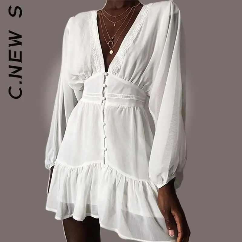 C.New S Women Dress Fashion Lace Long Sleeve Mini Wedding Party Dress Chic Robe Popular Lazy Female Dresses Woman Vestidos
C.New S Women Dress Fashion Lace Long Sleeve Mini Wedding Party Dress Chic Robe Popular Lazy Female Dresses Woman Vestidos