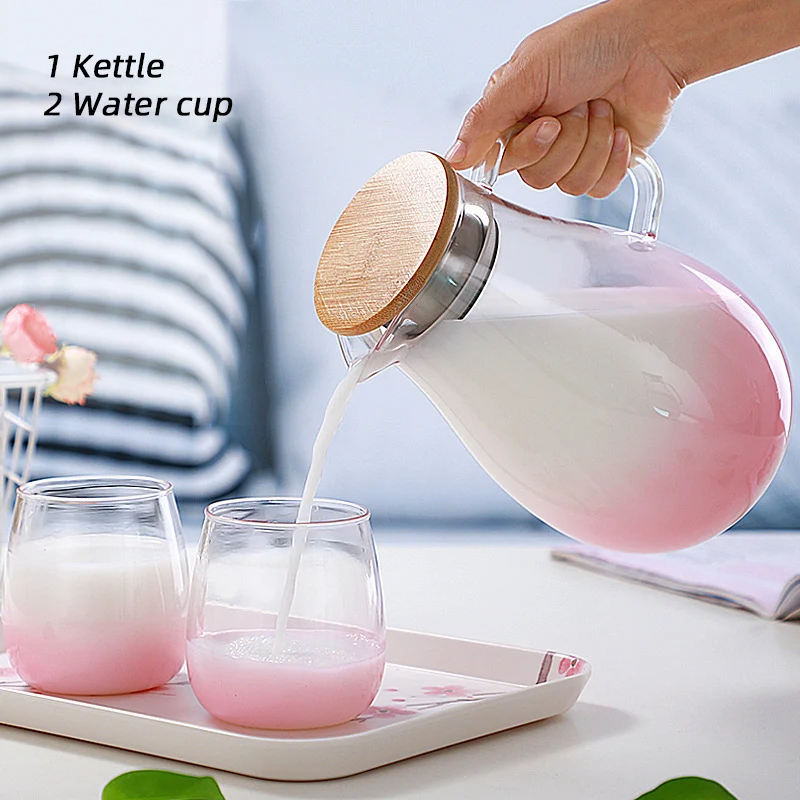 1.8L Cooling Kettle Home Glass Cup Set Large Capacity Heat-resistant High Temperature Cold Kettle Teapot Cup & Saucer Sets
1.8L Cooling Kettle Home Glass Cup Set Large Capacity Heat-resistant High Temperature Cold Kettle Teapot Cup & Saucer Sets