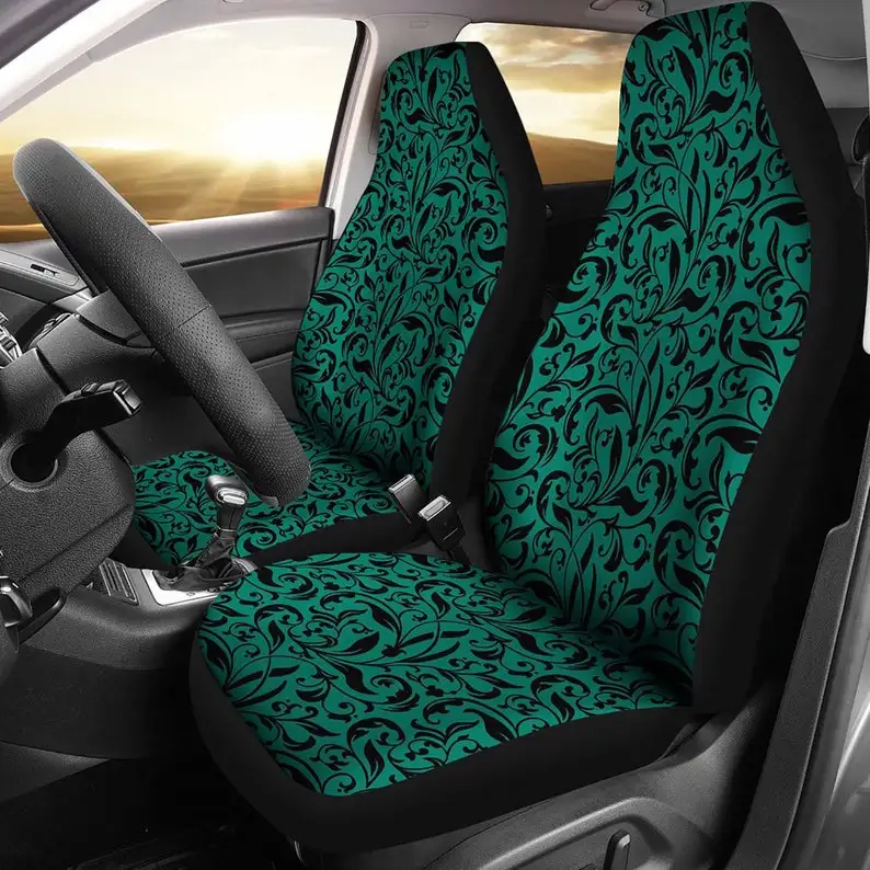 Emerald Green, Vintage Black Flower Elegant Floral Design Pattern Antique Style Car Seat Covers Set Universal Fit For Bucket Sea
Emerald Green, Vintage Black Flower Elegant Floral Design Pattern Antique Style Car Seat Covers Set Universal Fit For Bucket Sea