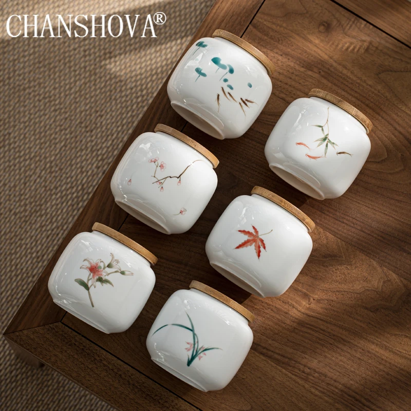 CHANSHOVA Chinese style Ceramic Handmade Tea Caddy tea box Sealing Storage Container China Hand Painted White porcelain H671
CHANSHOVA Chinese style Ceramic Handmade Tea Caddy tea box Sealing Storage Container China Hand Painted White porcelain H671