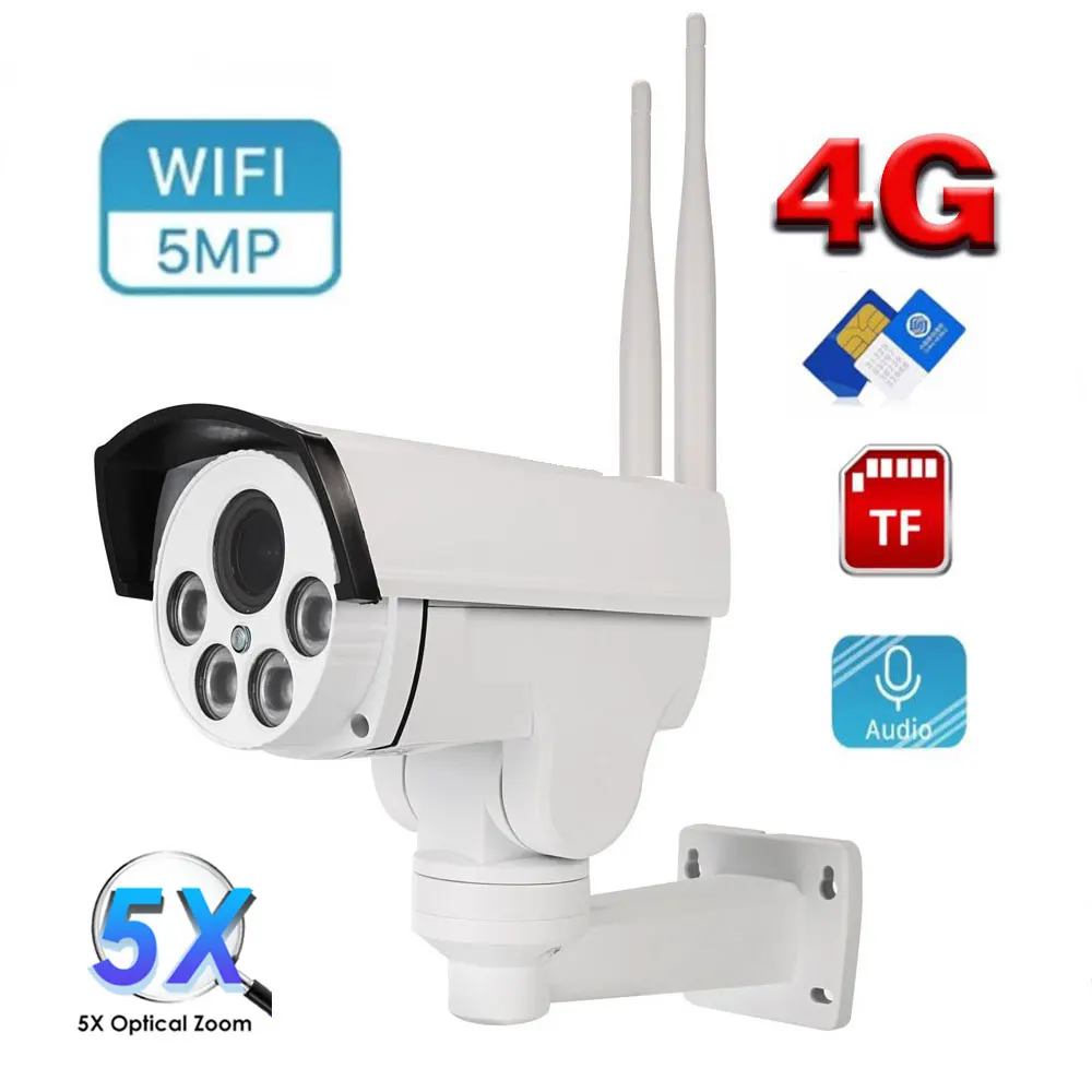 5 МП Wifi 4G Sim-карта камера наружная HD 5-кратный зум Автофокус PTZ цилиндрическая камера H.265 беспроводная ИК 60 м CCTV Wi-Fi IP-камера Аудио Микрофон
5 МП Wifi 4G Sim-карта камера наружная HD 5-кратный зум Автофокус PTZ цилиндрическая камера H.265 беспроводная ИК 60 м CCTV Wi-Fi IP-камера Аудио Микрофон
