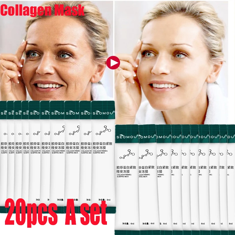 20pcs Collagen Anti Wrinkle Facial Mask Anti-Aging Brightening Whitening Hydrating Sleeping Cream Centella Repair Night SkinCare
20pcs Collagen Anti Wrinkle Facial Mask Anti-Aging Brightening Whitening Hydrating Sleeping Cream Centella Repair Night SkinCare