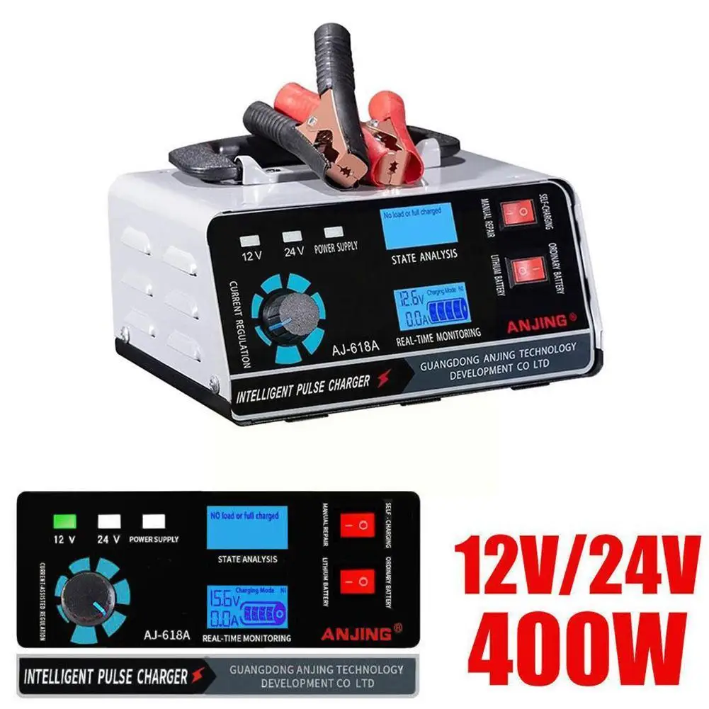 12V/24V Car Battery Charger 400W Automatic Intelligent Repair Type Universal Battery Charger for Car Motorcycle Battery F6O0
12V/24V Car Battery Charger 400W Automatic Intelligent Repair Type Universal Battery Charger for Car Motorcycle Battery F6O0