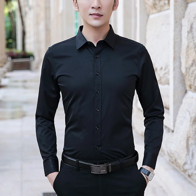 New Men Shirt Men Fashion Dress Shirts Long Sleeve Turn Down Collar Solid Color Business Work Shirt Slim Fit Anti-wrinkle PTKPCC
New Men Shirt Men Fashion Dress Shirts Long Sleeve Turn Down Collar Solid Color Business Work Shirt Slim Fit Anti-wrinkle PTKPCC