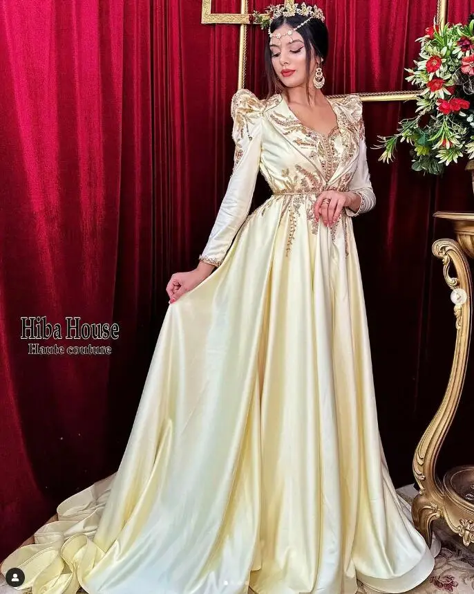 Dzfashion Daffodil Algerienne Caftan Prom Occasion Dresses Long Sleeve Gold Embroidery Stain Arabic Muslim Evening Gowns
Dzfashion Daffodil Algerienne Caftan Prom Occasion Dresses Long Sleeve Gold Embroidery Stain Arabic Muslim Evening Gowns