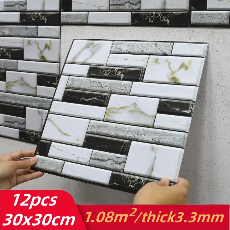 12 Pieces Modern DIY 3D Waterproof Kitchen Wall Sticker Strong Adhesive Peel And Stick Tiles Home Wallpaper Wall Decor Sticker
12 Pieces Modern DIY 3D Waterproof Kitchen Wall Sticker Strong Adhesive Peel And Stick Tiles Home Wallpaper Wall Decor Sticker