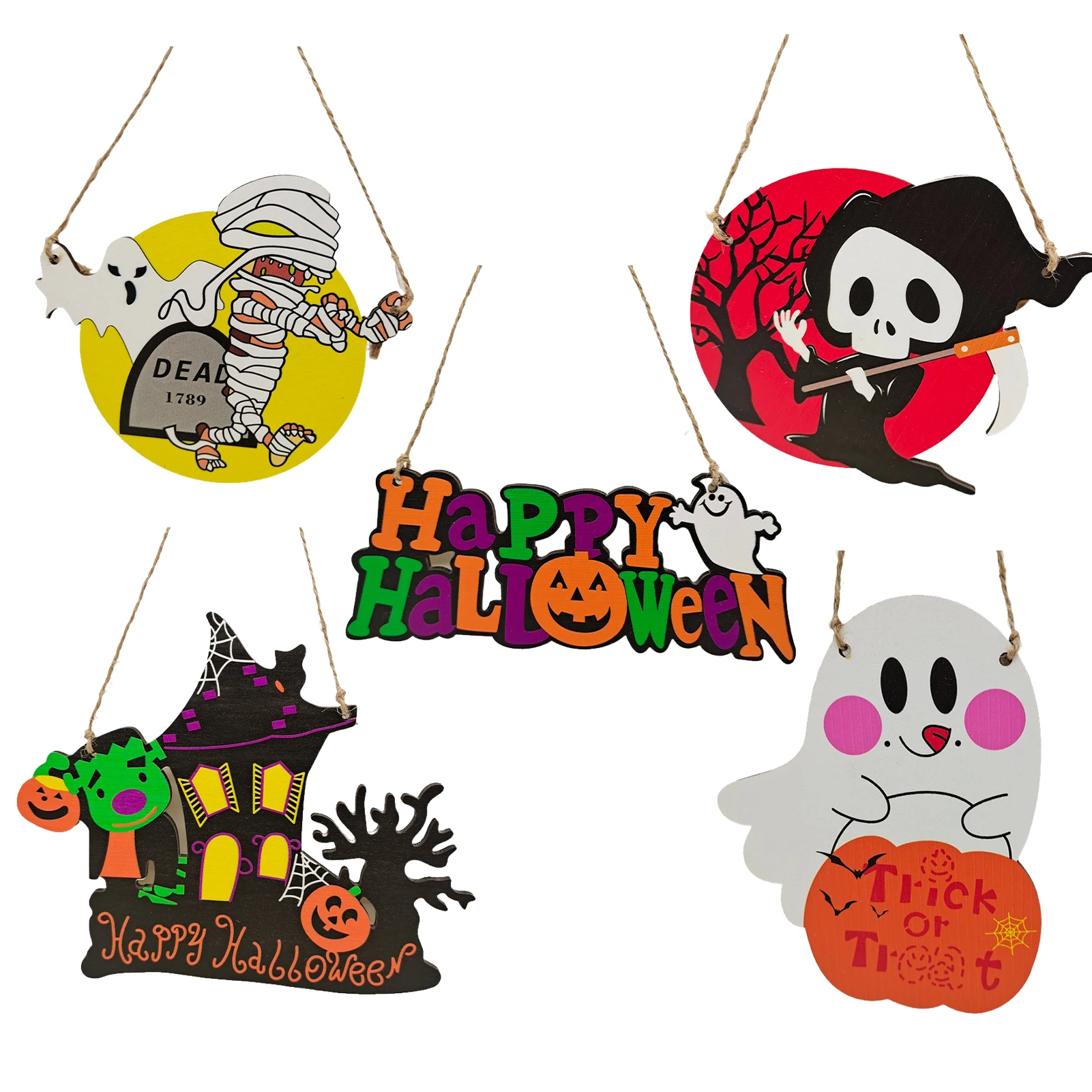 5pcs Wall Halloween Decorations Indoor Outdoor Happy Window Cutouts Home Garden With Ropes Art Hanging Sign Party Wooden Pendant
5pcs Wall Halloween Decorations Indoor Outdoor Happy Window Cutouts Home Garden With Ropes Art Hanging Sign Party Wooden Pendant