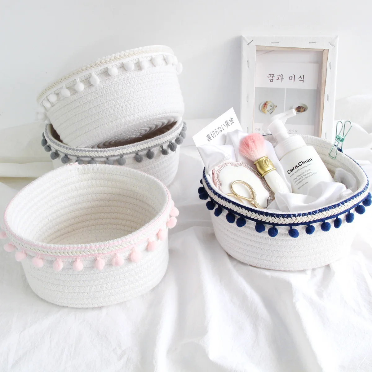 

Simplicity Nordic Storage Basket Household Cosmetics Kids Toys Hairball Box Home Bedroom Desktop Sundries Organizer Accessories