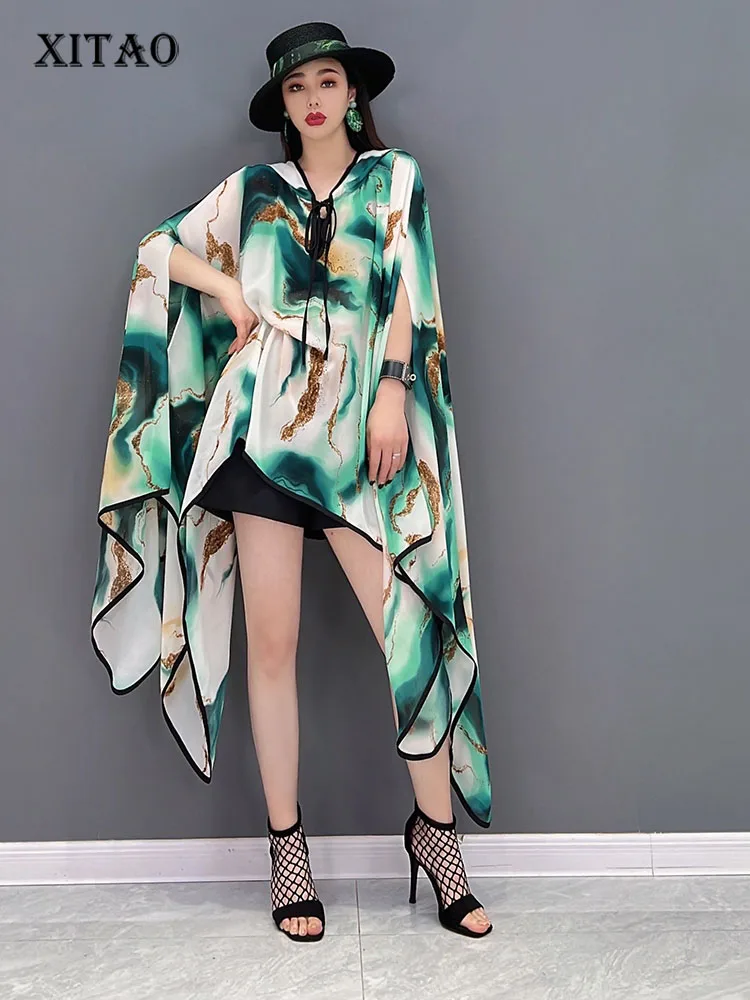 XITAO Irregular Blouse Print Pattern Pleated Goddess Fan Casual Style Loose Summer Minority Elegant Drawstring Blouse WLD7011
XITAO Irregular Blouse Print Pattern Pleated Goddess Fan Casual Style Loose Summer Minority Elegant Drawstring Blouse WLD7011