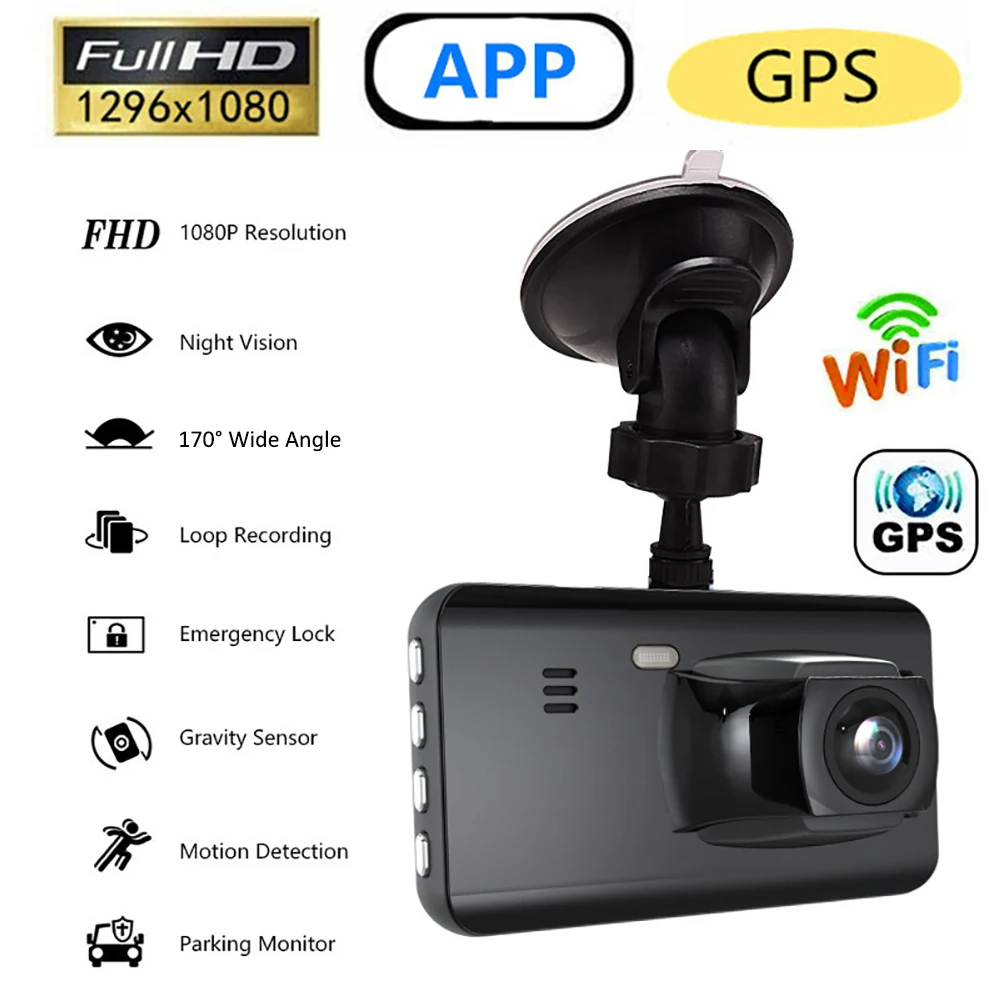 

Car DVR WiFi 3.0" Full HD 1080P Dash Cam Rear View Camera Video Recorder Black Box Auto DVRs Dashcam GPS Logger Car Accessories