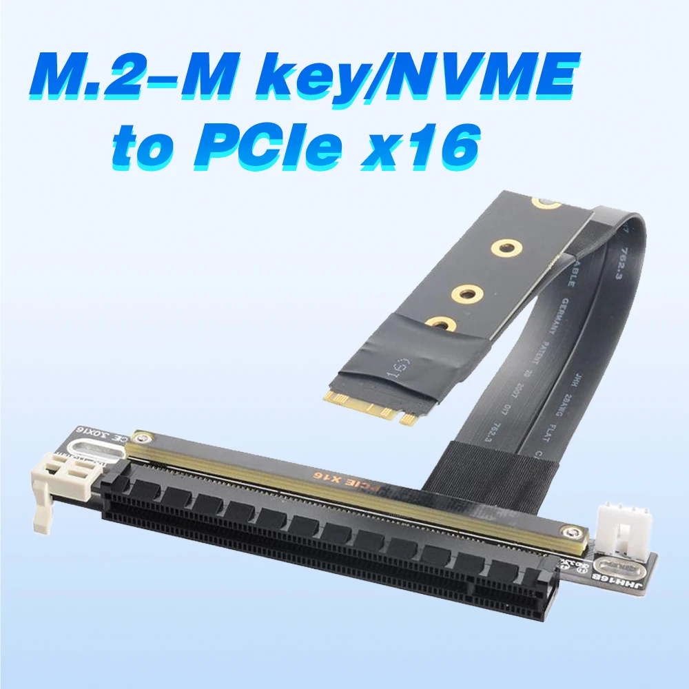 Riser PCI-E 3.0 16X to M.2 NVMe M-Key SSD Adapter Extension Cable 10cm - 100cm with 4Pin Power Connector
Riser PCI-E 3.0 16X to M.2 NVMe M-Key SSD Adapter Extension Cable 10cm - 100cm with 4Pin Power Connector