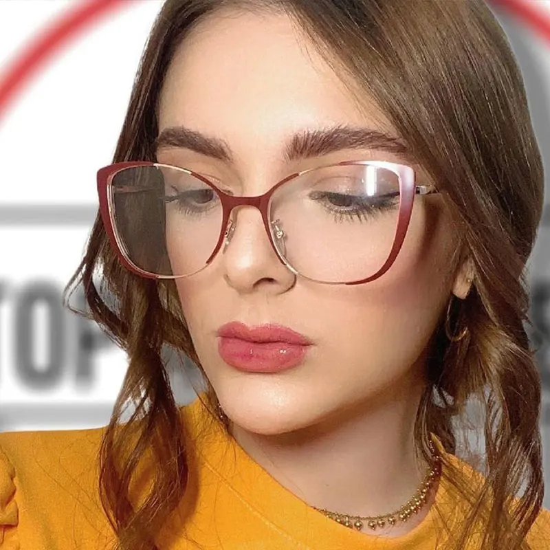 Cat Eye Half Frame Anti Blue Light Glasses Frames Women Men Optical Fashion Computer Glasses 50471 
Cat Eye Half Frame Anti Blue Light Glasses Frames Women Men Optical Fashion Computer Glasses 50471