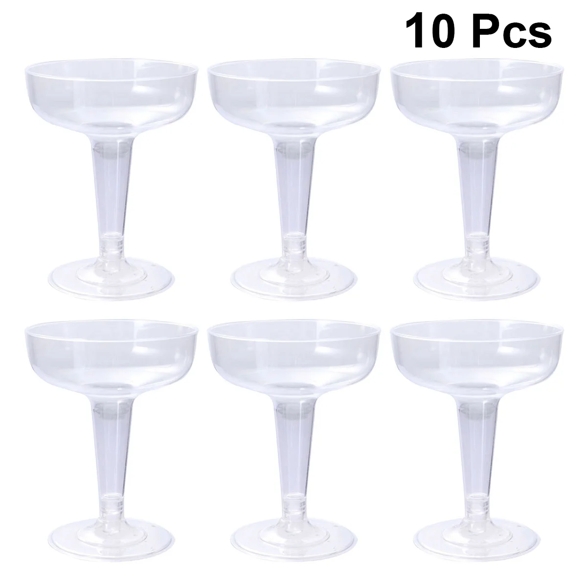 

10 Pcs Stem Clear Champagne Cups Party Flutes Plastic Whiskey Glasses Red Goblet Cocktail Drinking Stemmed