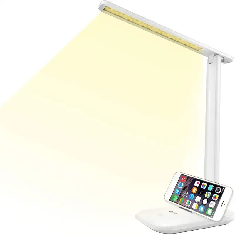 Desk Lamp with Adjustable Brightness Level for Eye Protection, Touch Controls, USB Charging, White
Desk Lamp with Adjustable Brightness Level for Eye Protection, Touch Controls, USB Charging, White