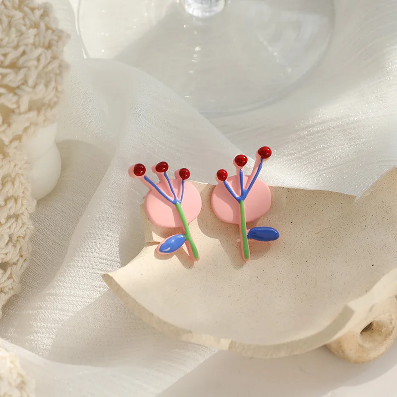 2022 New Korean Fashion Cute Pink Flower Stud Earrings Sweet Painted Enamel Clip On Earring for Women Girls Jewllery Brincos
2022 New Korean Fashion Cute Pink Flower Stud Earrings Sweet Painted Enamel Clip On Earring for Women Girls Jewllery Brincos