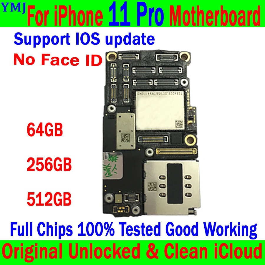 

Материнская плата Clean icloud для iPhone 11 Pro, 64 ГБ, 256 ГБ, 512 ГБ, оригинальная разблокированная поддержка обновления IOS для логической платы iPhone 11 Pro