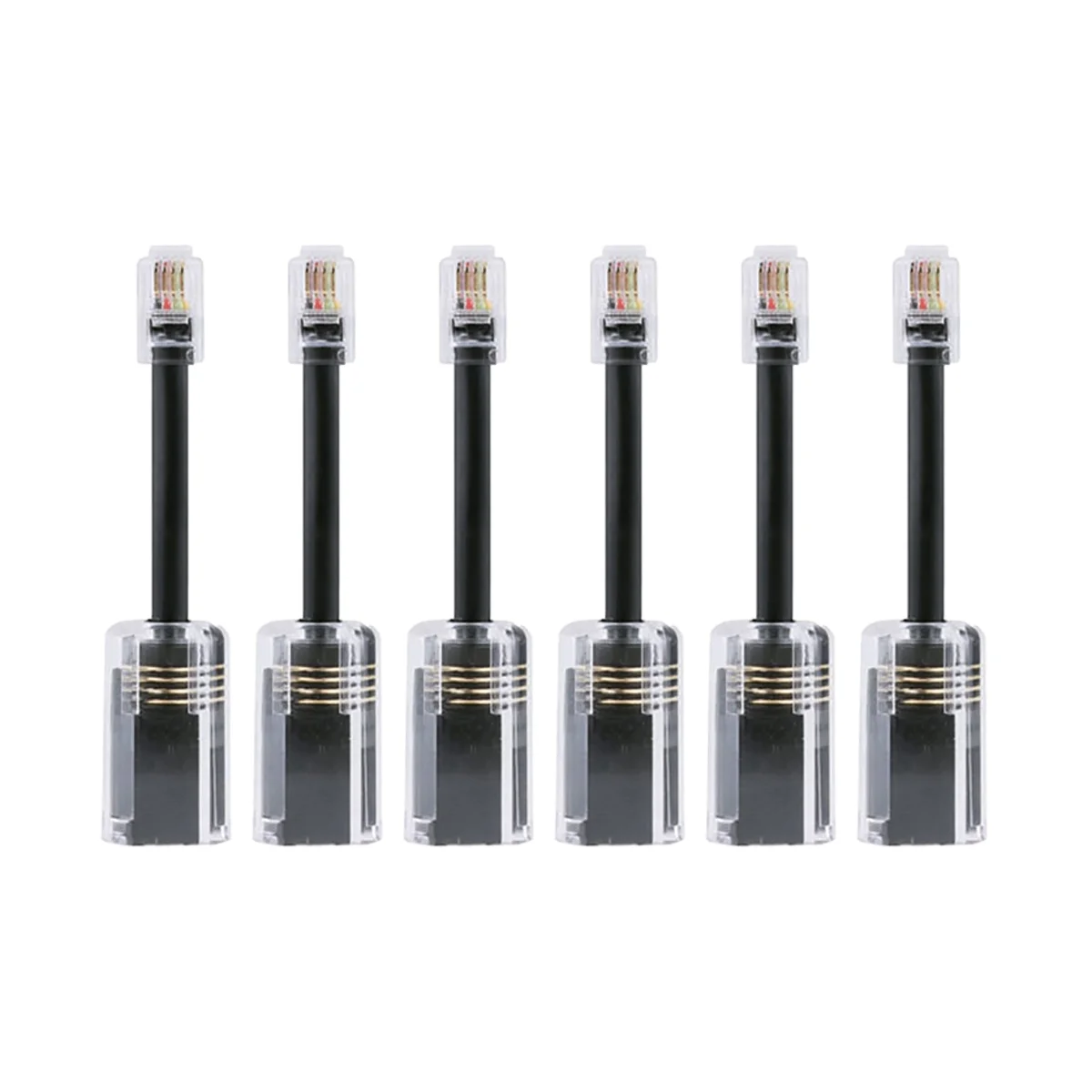 6Pcs Telephone Cord Detangler RJ9 4P4C 360 Degree Extended Rotating Anti-T-Angle Black Telephone Cord Landline Cable
6Pcs Telephone Cord Detangler RJ9 4P4C 360 Degree Extended Rotating Anti-T-Angle Black Telephone Cord Landline Cable