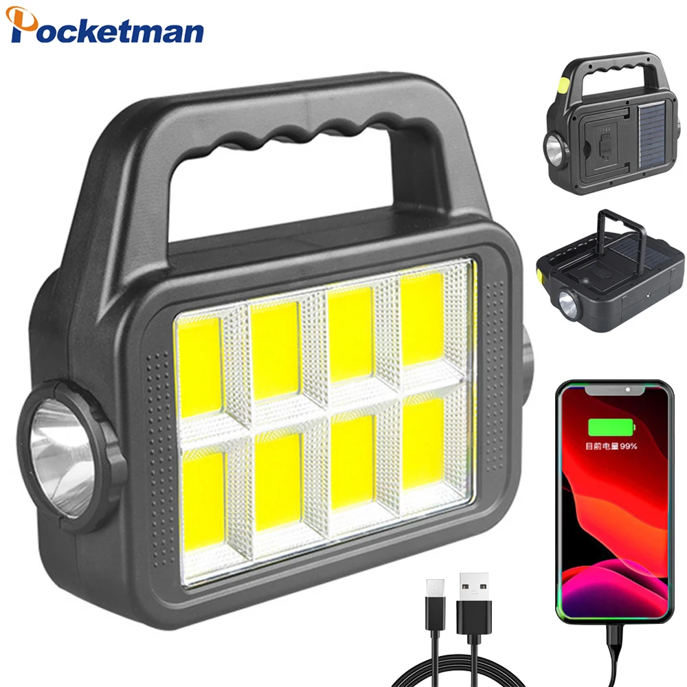 Portable COB LED Work Light Solar Charging Searchlight Waterproof Spotlight Handheld Flashlight USB Rechargeable Work Lamp
Portable COB LED Work Light Solar Charging Searchlight Waterproof Spotlight Handheld Flashlight USB Rechargeable Work Lamp