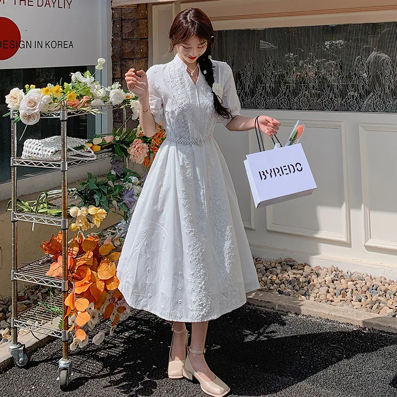 SuperAen 2022 New Summer V Neck Belt A Line Mid Calf Casual Lace White Dresses for Women
SuperAen 2022 New Summer V Neck Belt A Line Mid Calf Casual Lace White Dresses for Women