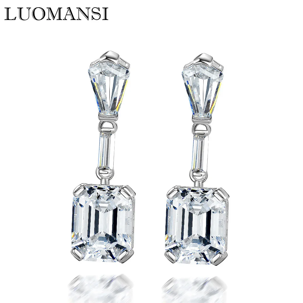 Luomansi Super Flash 8*10MM High Carbon Diamond Silver Earrings S925 Women Jewelry Wedding Party Birthday Gift
Luomansi Super Flash 8*10MM High Carbon Diamond Silver Earrings S925 Women Jewelry Wedding Party Birthday Gift