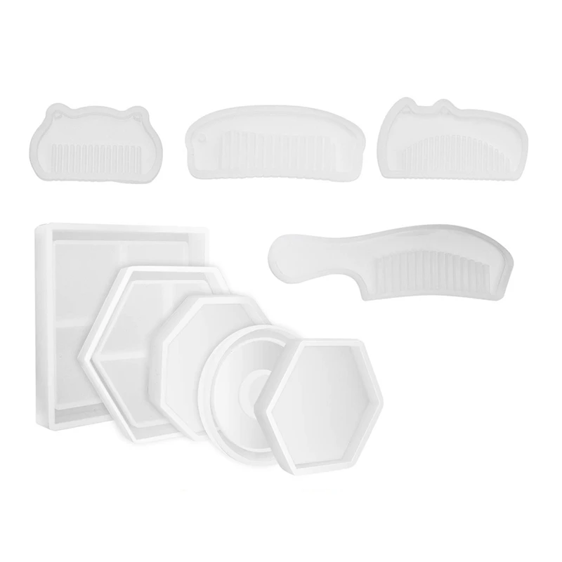 9 Pcs Silicone Mold Hand Craft Epoxy Resin Mold, 5 Pcs Coaster Silicone Mold & 4 Pcs Comb Series Mold
9 Pcs Silicone Mold Hand Craft Epoxy Resin Mold, 5 Pcs Coaster Silicone Mold & 4 Pcs Comb Series Mold