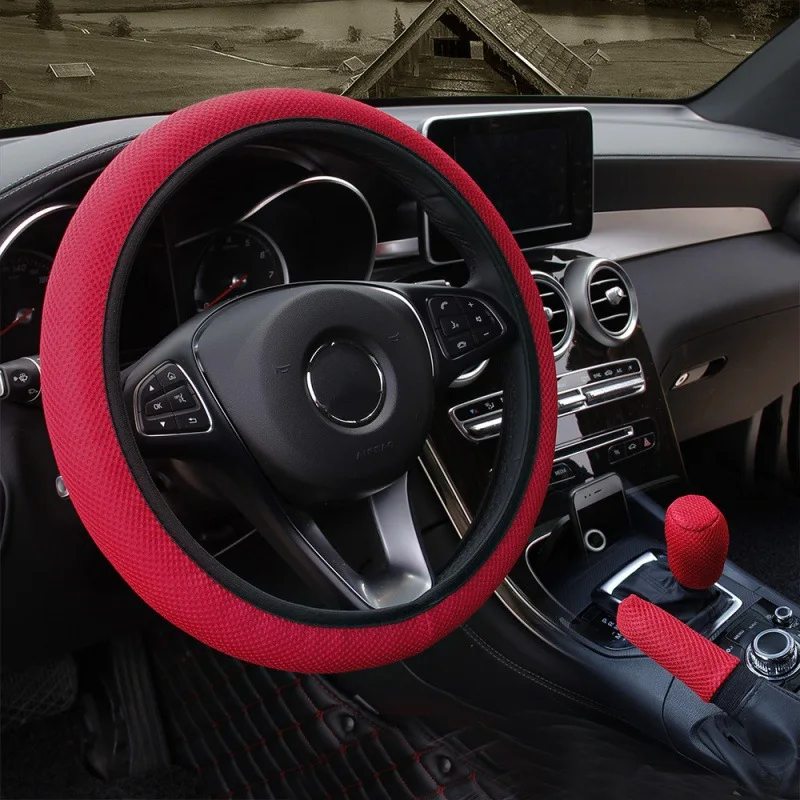 LEDTENGJIE38cm Car Steering Wheel Cover Three-Piece Breathable Car Bumper Cover Non-Slip Wear-Resistant Car Interior Accessories
LEDTENGJIE38cm Car Steering Wheel Cover Three-Piece Breathable Car Bumper Cover Non-Slip Wear-Resistant Car Interior Accessories