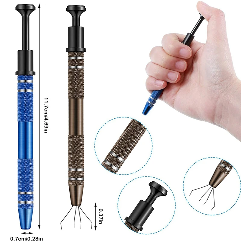4 Pcs Stainless Steel 4-Claw Pick Up Tool For Small Parts Pickup Metal Grabber IC Chips Metal Grabber Claw Pickup Holder
4 Pcs Stainless Steel 4-Claw Pick Up Tool For Small Parts Pickup Metal Grabber IC Chips Metal Grabber Claw Pickup Holder