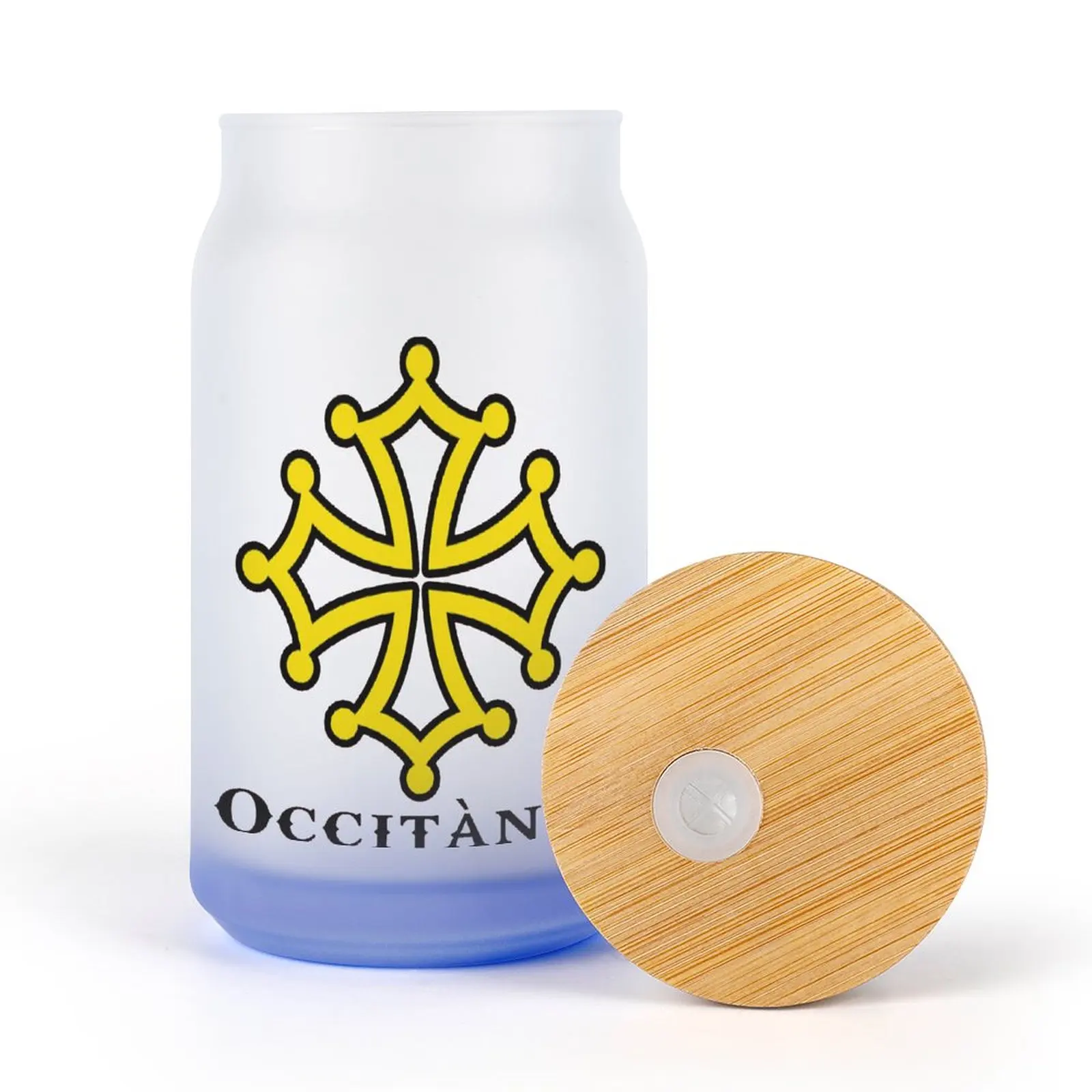 

Frosted Glass Pipette Cup Gradient Effect Mug Croix Occitane Pays D'oc Occitanie Essential Creative Humor Graphic Bottle Multi-