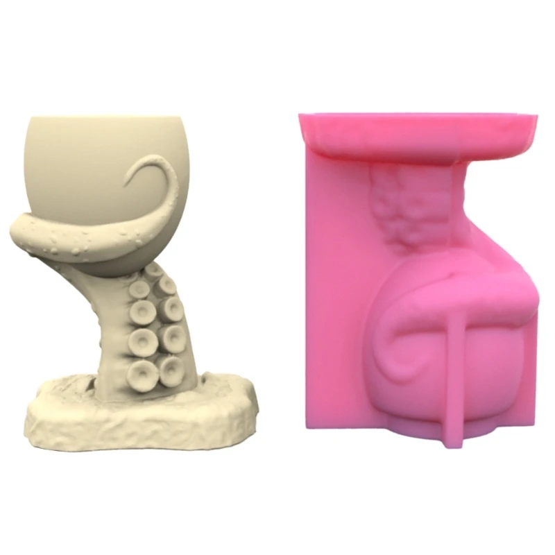 Силиконовый ящик для хранения цветочного горшка с антенной осьминога для декора суккулентных растений 124A