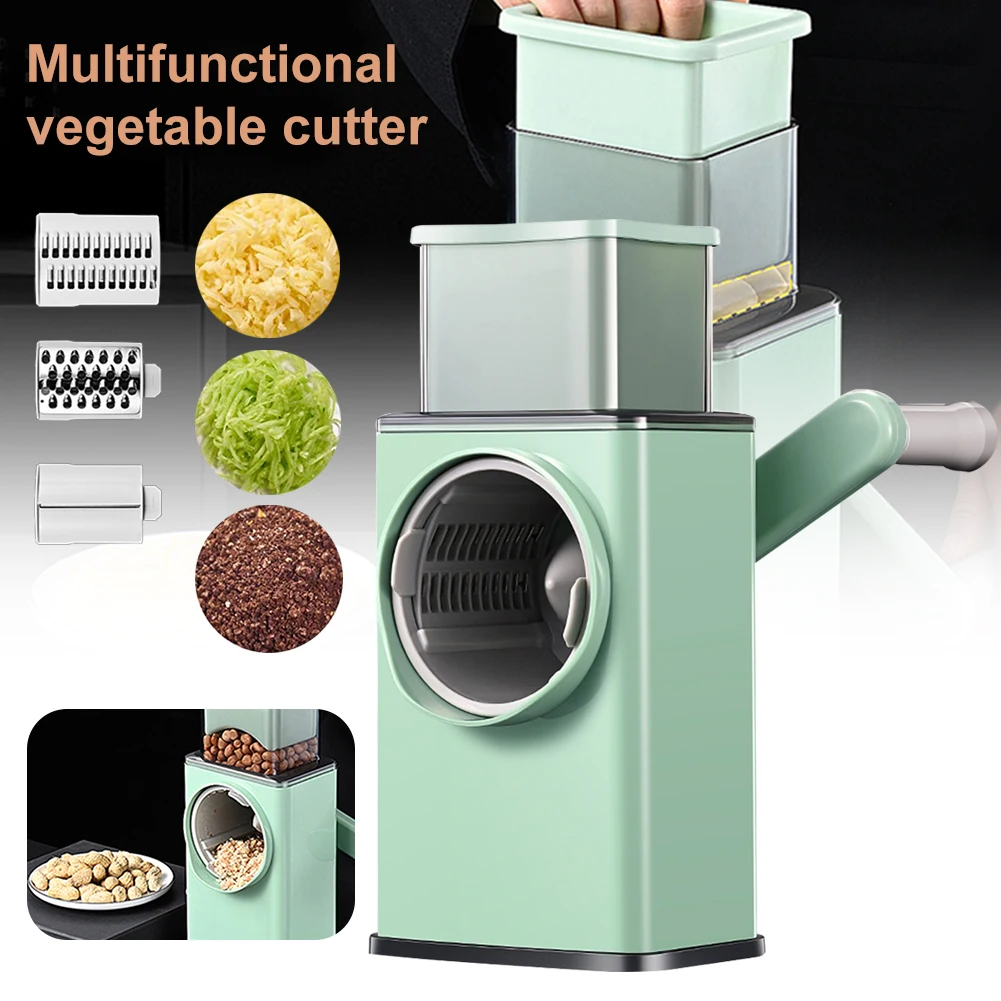 Multifunction Vegetable Slicer Manual Rotary Vegetable Grater Home Kitchen Tool Cheese Grater Vegetable Shredder With 4 Blades
Multifunction Vegetable Slicer Manual Rotary Vegetable Grater Home Kitchen Tool Cheese Grater Vegetable Shredder With 4 Blades