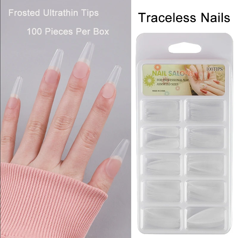 100pcs/box Profeessional Traceless Nails Fake Plate Press on Nails Coffin Nail Tips Full Fake Nails Artificial Long 10 Sizes
100pcs/box Profeessional Traceless Nails Fake Plate Press on Nails Coffin Nail Tips Full Fake Nails Artificial Long 10 Sizes