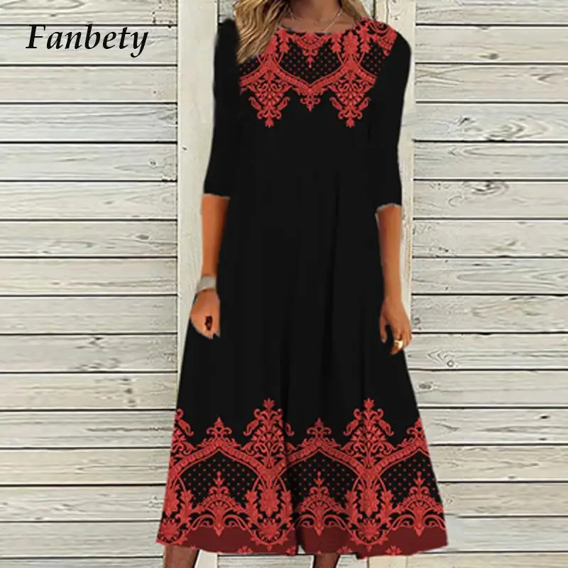 Retro Ethnic Printing Women Loose Maxi Dress Women Casual Pullover O-Neck Long Dress 2023 New Women Party A-Line Dress Vestidos
Retro Ethnic Printing Women Loose Maxi Dress Women Casual Pullover O-Neck Long Dress 2023 New Women Party A-Line Dress Vestidos