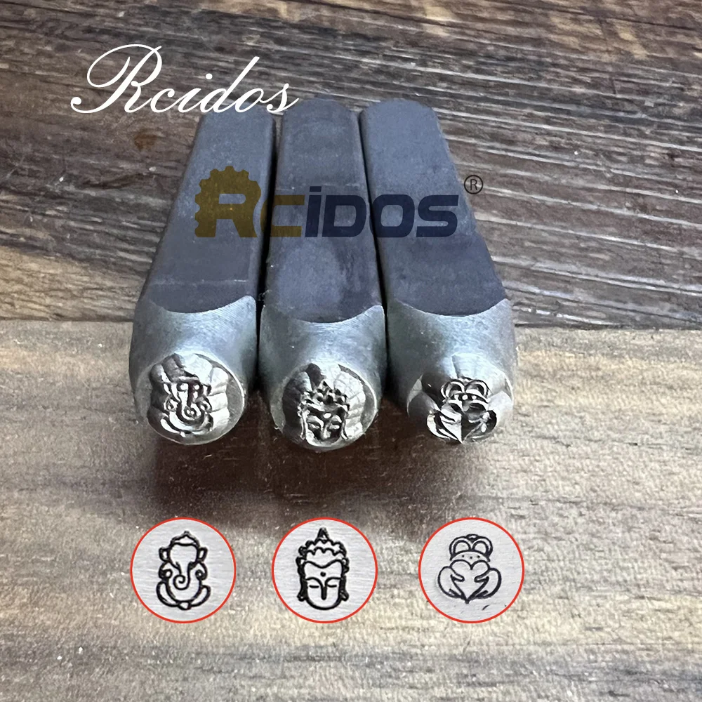 

RCIDOS 6MM Buddha Ganesha Design Metal Jewelry Stamps,DIY Bracelet/jewelry symbols steel stamp,1pcs price