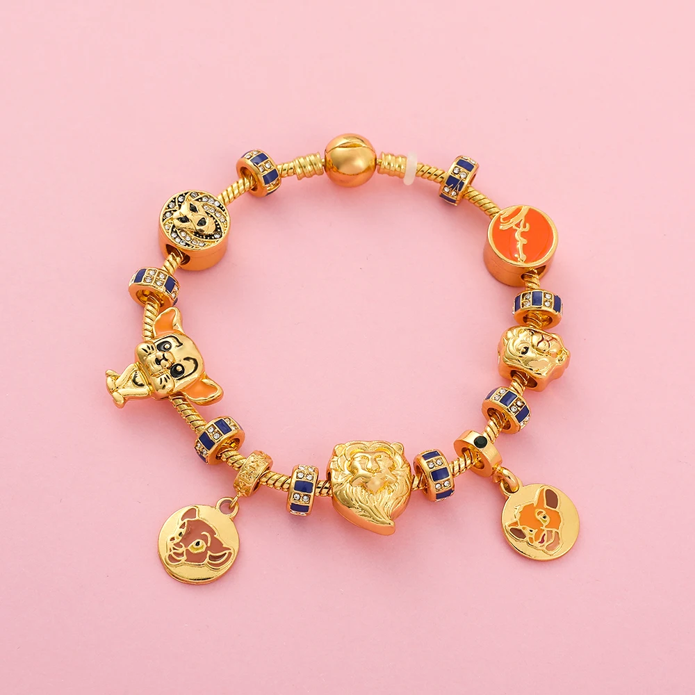 Disney The Lion King Charm Bracelet For Women Men Simba Nala Mufasa Gold Color Cartoon Animal Bracelet Bangles Christmas Jewelry
Disney The Lion King Charm Bracelet For Women Men Simba Nala Mufasa Gold Color Cartoon Animal Bracelet Bangles Christmas Jewelry