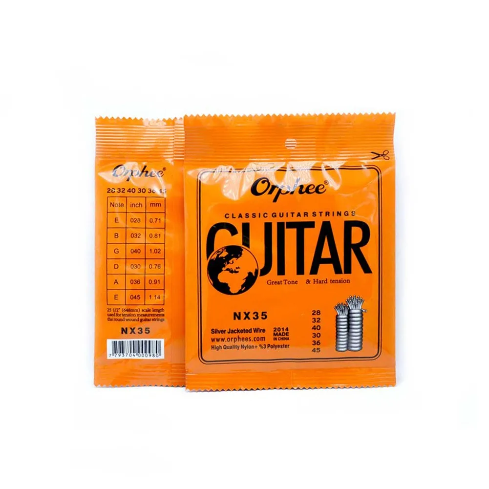 10Set Orphee Classical Guitar Strings Silver Plated Wire Nylon P100 String 28-45Gauge NX35 Guitarra Musical Instrument Accessory
10Set Orphee Classical Guitar Strings Silver Plated Wire Nylon P100 String 28-45Gauge NX35 Guitarra Musical Instrument Accessory