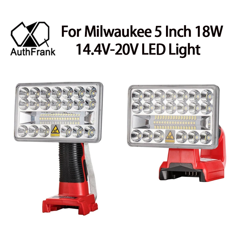 

Outdoors Spotlight Light Tool Light LED Light USB for Milwaukee &M18 5 Inch 18W 14.4V-20V Li-ion Battery 48-11-1828