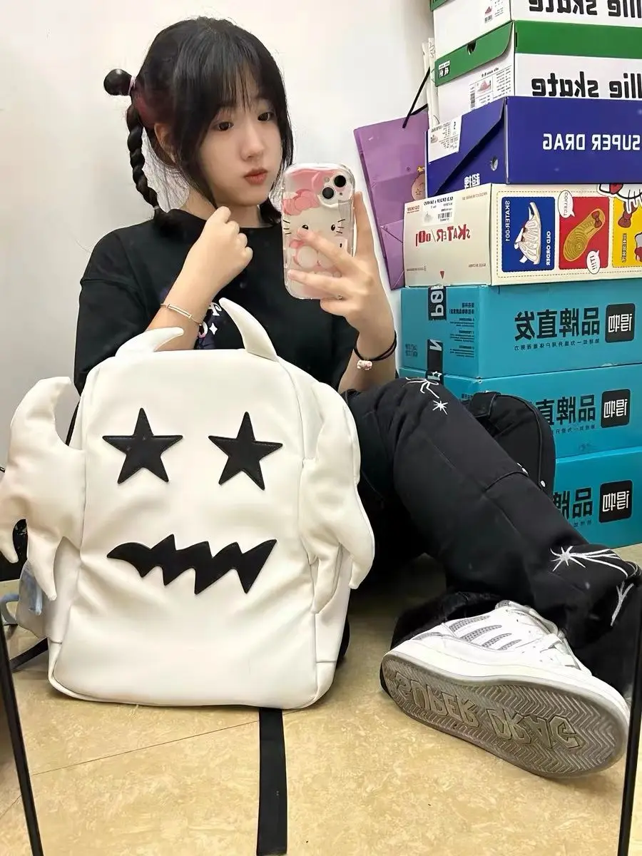 Harajuku Ghost Shape High Street Backpacks Y2k Hip Hop Preppy Funny Schoolbag Korea Trendy High-capacity laptop Couple Backpack
Harajuku Ghost Shape High Street Backpacks Y2k Hip Hop Preppy Funny Schoolbag Korea Trendy High-capacity laptop Couple Backpack